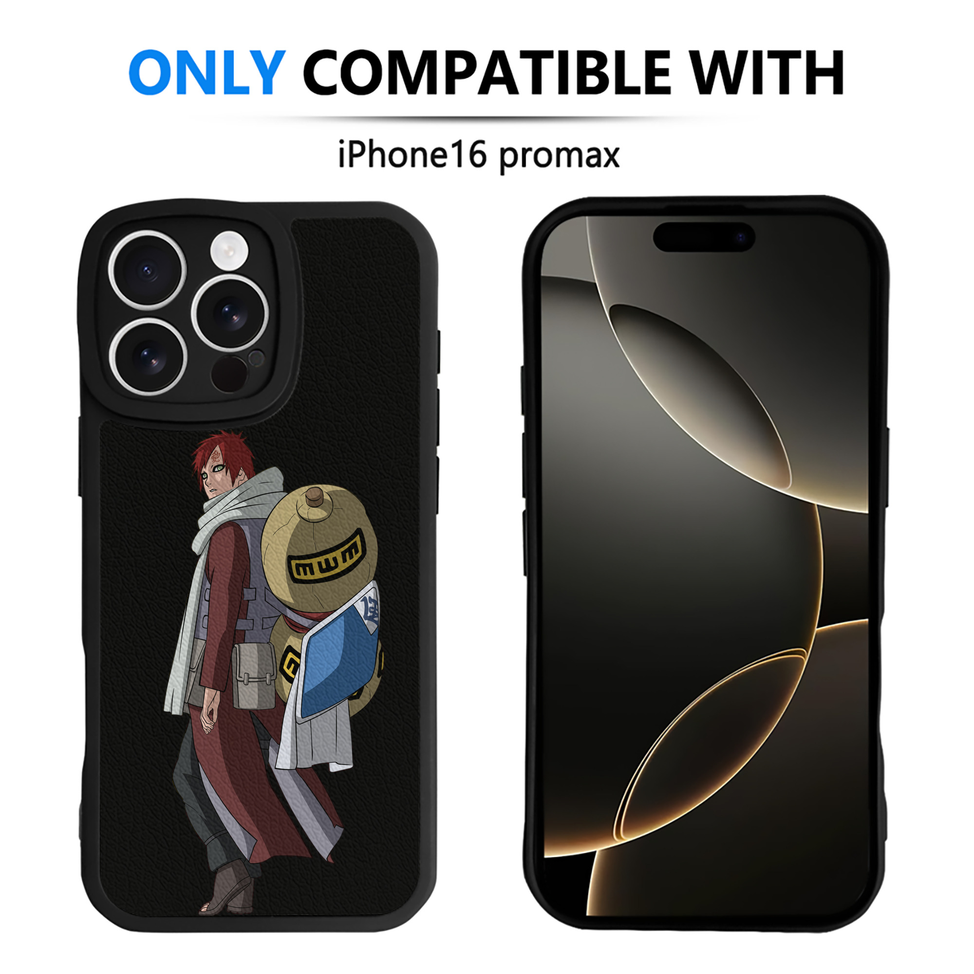 （画像用） NARUTO -ナルト- ガアラ Gaara 【iPhone 16シリーズ対応】シリコンスマホケース（レザー調） 材質：シリコン